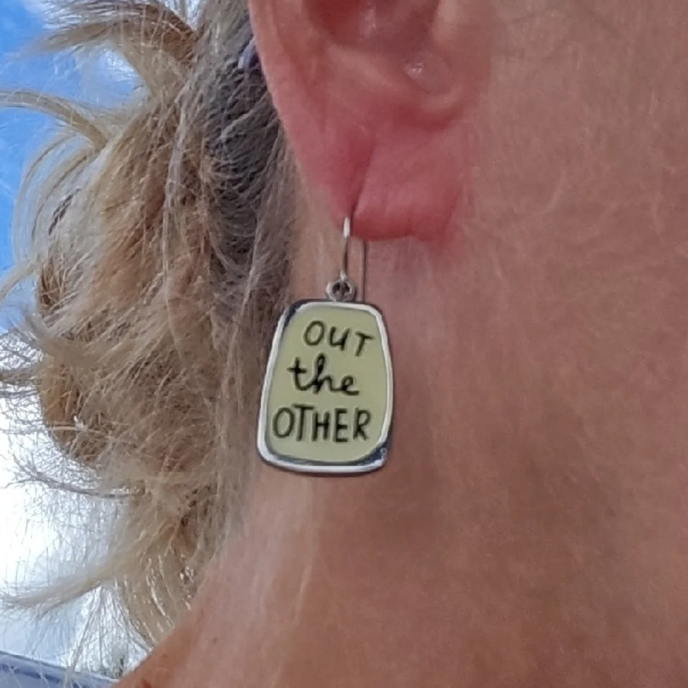 Hallmark Silver and Cream Earrings - Picture 3 of 5